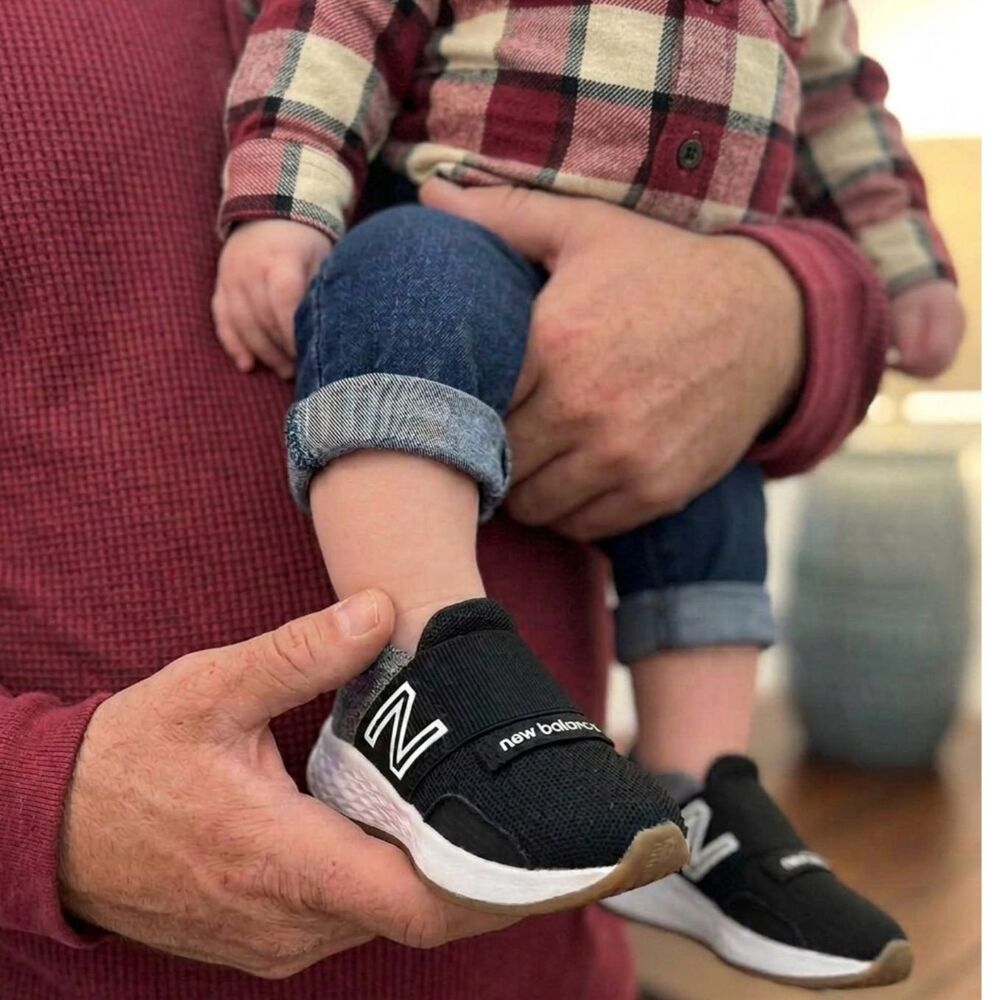 New Balance Infant Fresh Foam Roav V1 Slip-On Sneakers In Black & Grey, Size 5